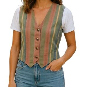 Norm Thompson Multicolor Striped Vest